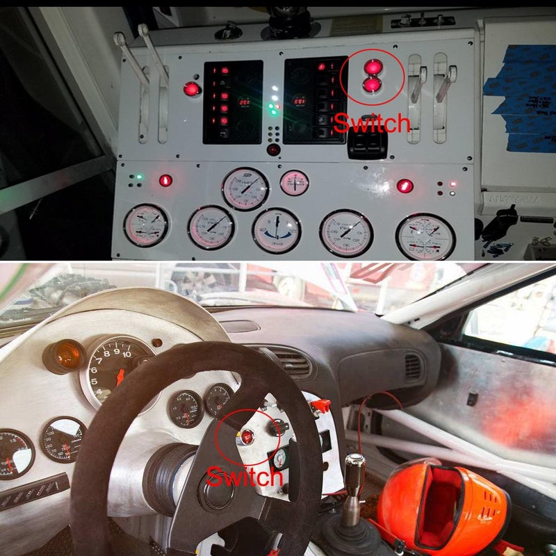 JtronÂ® Start Engine Button car Dc 12v 50a Red Car Start Engine Button Light Switch Push Start Ignition Switch for Racing Sport (ON)-Off momentary Switch (Red) - Image 4